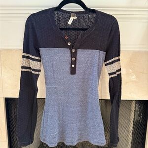 Unique NWOT We The Free form fitting Thermal Rugby Top!